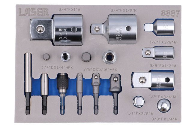 Laser Tools 8887 Adaptor Set 17pc Laser Tools