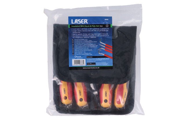Laser Tools 8888 Insulated Mini Hook & Pick Set 4pc Laser Tools