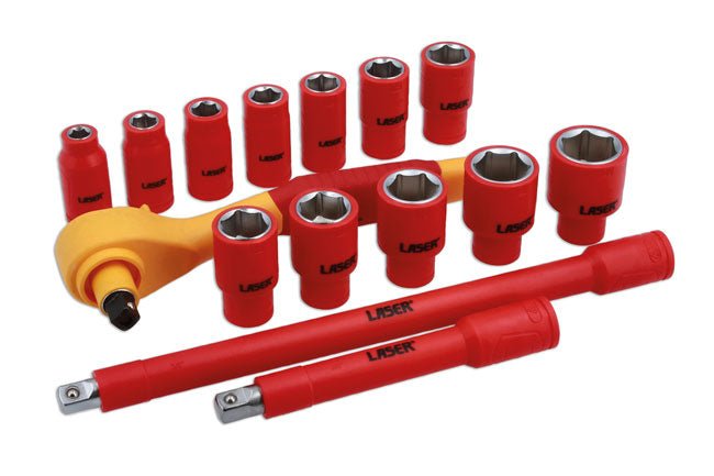 Laser Tools 8891 VDE Insulated Socket Set 3/8"D 15pc Laser Tools