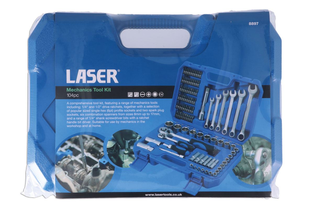 Laser Tools 8897 Mechanics Tool Kit 104pc Laser Tools