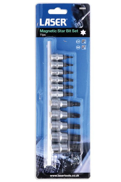 Laser Tools 8898 Magnetic Star Bit Set 11pc Laser Tools