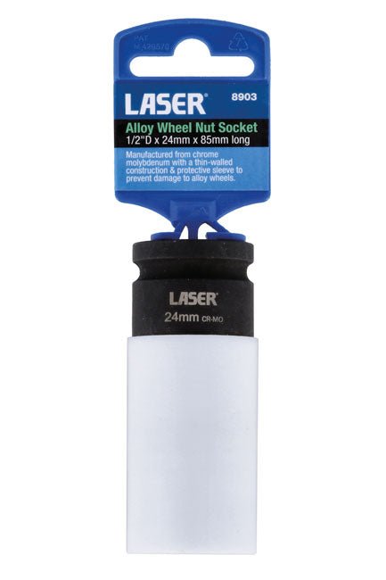 Laser Tools 8903 Alloy Wheel Nut Socket 1/2"D 24mm Laser Tools