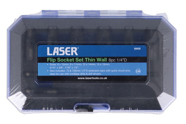 Laser Tools 8905 Double Ended Thin Wall Socket Set 1/4 "D 8pc Laser Tools