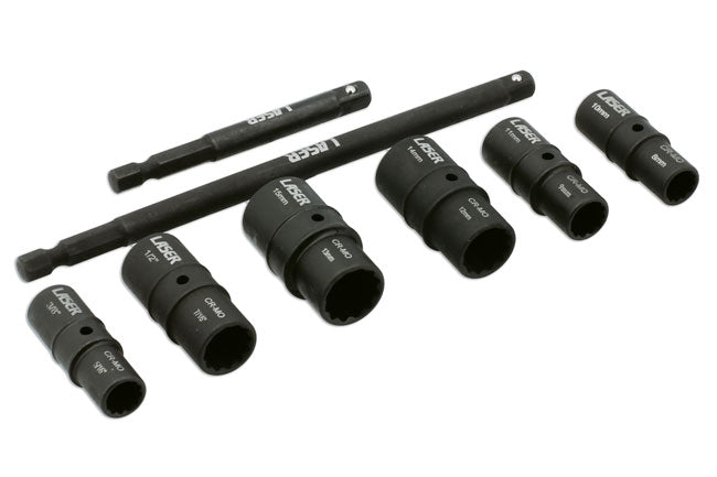 Laser Tools 8905 Double Ended Thin Wall Socket Set 1/4 "D 8pc Laser Tools