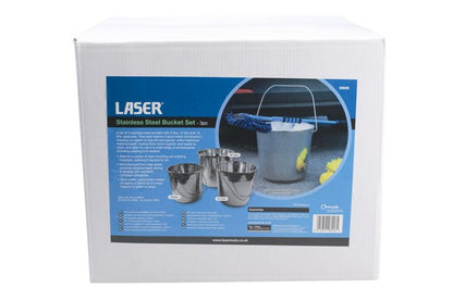 Laser Tools 8906 Stainless Steel Bucket Set 3pc Laser Tools