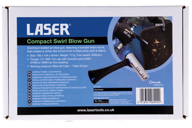 Laser Tools 8909 Compact Swirl Blow Gun Laser Tools