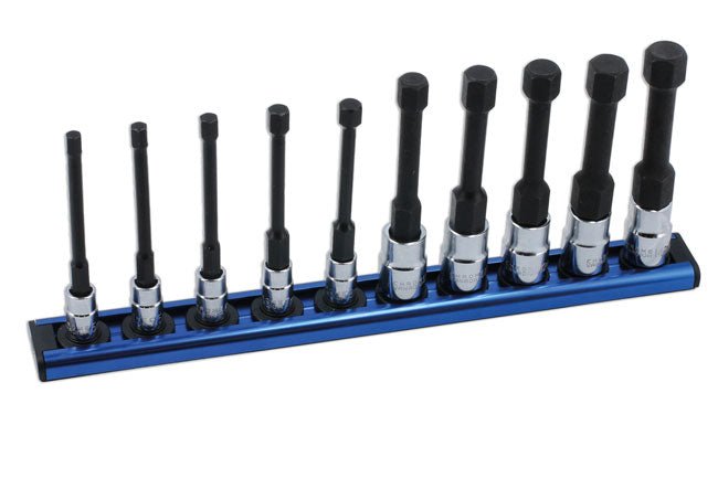 Laser Tools 8910 Reduced Shank Hex Socket Bit Set 1/4"D & 3/8"D 10pc Laser Tools