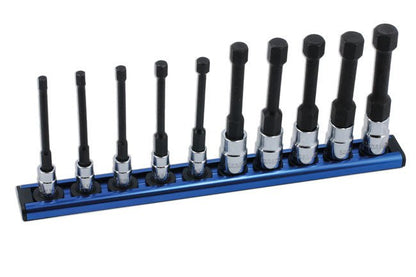 Laser Tools 8910 Reduced Shank Hex Socket Bit Set 1/4"D & 3/8"D 10pc Laser Tools