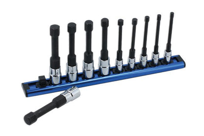 Laser Tools 8910 Reduced Shank Hex Socket Bit Set 1/4"D & 3/8"D 10pc Laser Tools