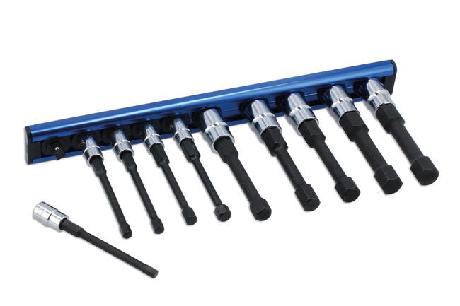 Laser Tools 8910 Reduced Shank Hex Socket Bit Set 1/4"D & 3/8"D 10pc Laser Tools