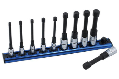 Laser Tools 8910 Reduced Shank Hex Socket Bit Set 1/4"D & 3/8"D 10pc Laser Tools