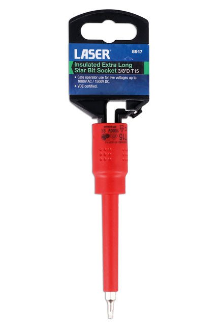 Laser Tools 8917 Insulated Extra Long Star Bit Socket 3/8"D T15 Laser Tools