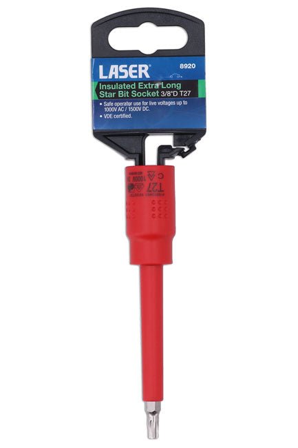 Laser Tools 8920 Insulated Extra Long Star Bit Socket 3/8"D T27 Laser Tools