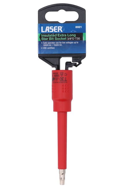 Laser Tools 8921 Insulated Extra Long Star Bit Socket 3/8"D T30 Laser Tools