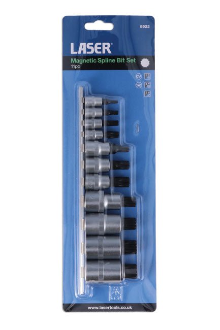 Laser Tools 8923 Magnetic Spline Bit Set 11pc Laser Tools