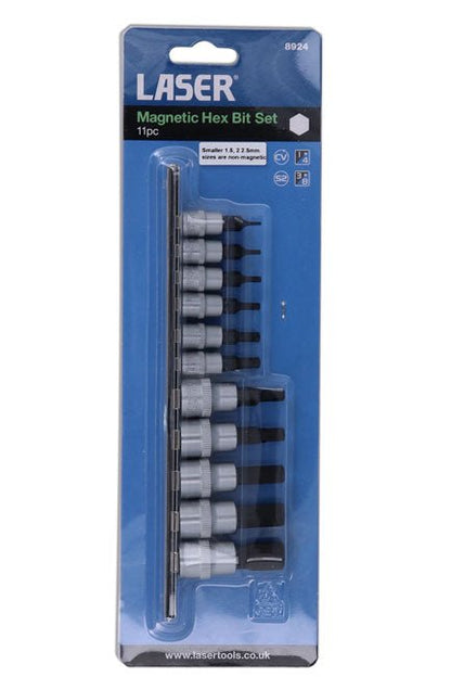 Laser Tools 8924 Magnetic Hex Bit Set 11pc Laser Tools