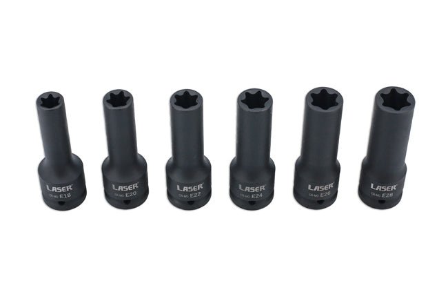 Laser Tools 8940 Deep Impact E-Socket Set 3/4"D 6pc Laser Tools