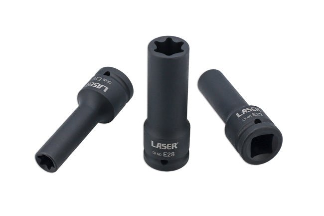 Laser Tools 8940 Deep Impact E-Socket Set 3/4"D 6pc Laser Tools