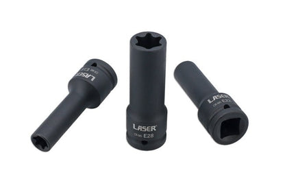 Laser Tools 8940 Deep Impact E-Socket Set 3/4"D 6pc Laser Tools