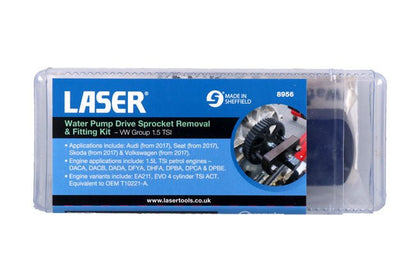 Laser Tools 8956 Water Pump Drive Sprocket Removal & Fitting Kit - for VW Group 1.5 TSI Laser Tools