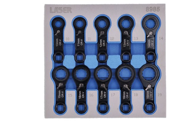 Laser Tools 8985 Ratchet Ring Torque Adaptor Set 3/8"D 10pc Laser Tools