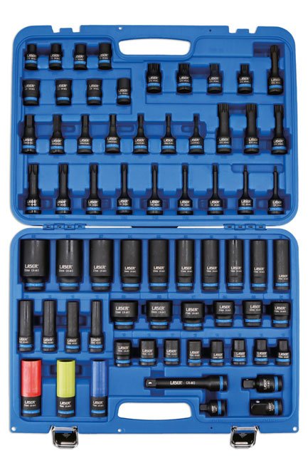 Laser Tools 8987 Impact Bit Socket Set 1/2"D 67pc Laser Tools