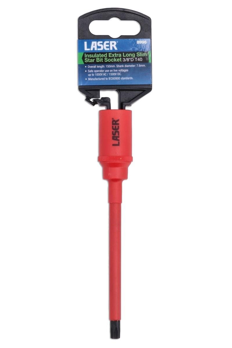 Laser Tools 8996 Insulated Extra Long Slim Series Star Bit Socket 3/8"D T40 Laser Tools