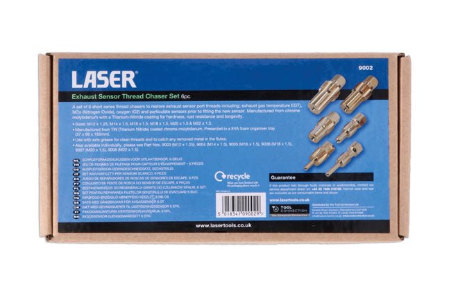 Laser Tools 9002 Exhaust Sensor Thread Chaser Set 6pc Laser Tools