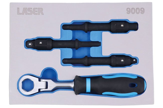 Laser Tools 9009 Impact Driver Bit & Square Drive Wrench Set - 4pc Laser Tools