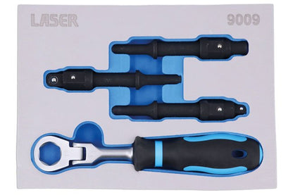 Laser Tools 9009 Impact Driver Bit & Square Drive Wrench Set - 4pc Laser Tools
