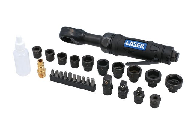 Laser Tools 9016 Go Thru Air Ratchet Socket & Bit Set Laser Tools