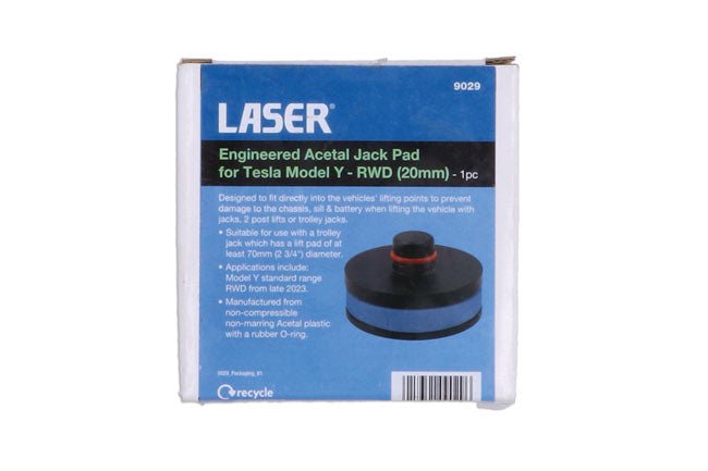 Laser Tools 9029 Engineered Acetal Jack Pads for Tesla Model Y - RWD (20mm) Laser Tools