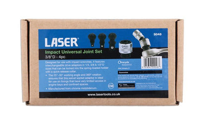 Laser Tools 9048 Impact Universal Joint Set 3/8"D 4pc Laser Tools