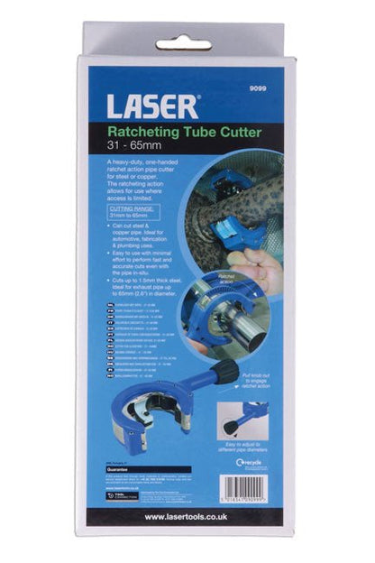 Laser Tools 9099 Ratcheting Tube Cutter 31 - 65mm Laser Tools