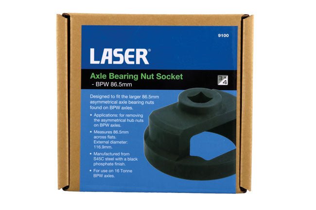 Laser Tools 9100 Axle Bearing Nut Socket - BPW 86.5mm Laser Tools