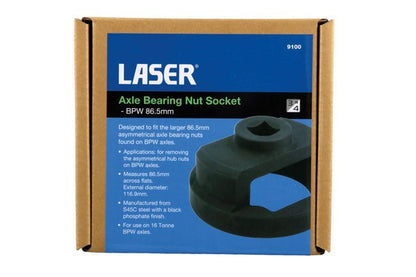 Laser Tools 9100 Axle Bearing Nut Socket - BPW 86.5mm Laser Tools