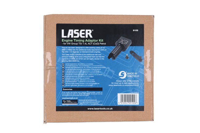 Laser Tools 9102 Engine Timing Adaptor Kit - for VW Group TSi 1.4L ACT (CoD) Petrol Laser Tools
