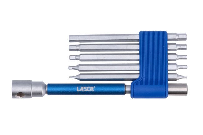 Laser Tools 9114 Interchangeable 3-Way T-Handle Spinner & Hex Bit Set - 6pc Laser Tools