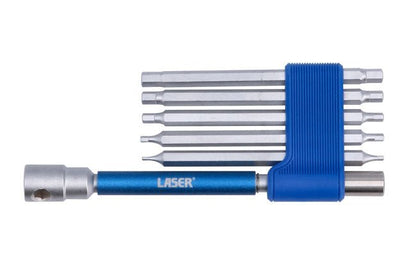 Laser Tools 9114 Interchangeable 3-Way T-Handle Spinner & Hex Bit Set - 6pc Laser Tools