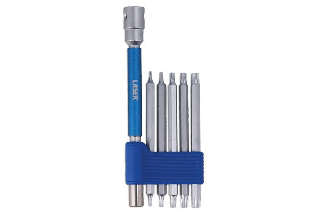 Laser Tools 9115 Interchangeable 3-Way T-Handle Spinner & Star Bit Set - 6pc Laser Tools
