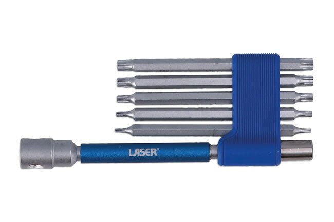 Laser Tools 9115 Interchangeable 3-Way T-Handle Spinner & Star Bit Set - 6pc Laser Tools