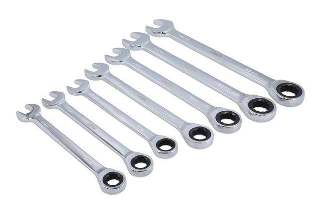 Laser Tools 9124 Ratchet Ring Combination Spanner Set 20 - 32mm - 7pc Laser Tools
