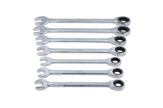 Laser Tools 9124 Ratchet Ring Combination Spanner Set 20 - 32mm - 7pc Laser Tools