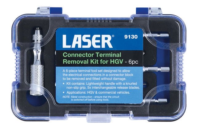 Laser Tools 9130 Connector Terminal Removal Kit for HGV - 6pc Laser Tools