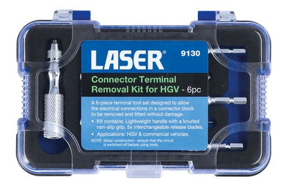 Laser Tools 9130 Connector Terminal Removal Kit for HGV - 6pc Laser Tools