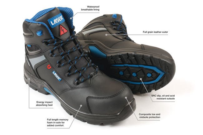 Laser Tools 9159 Waterproof Safety Work Boots, Size 8 (UK) / 42 (EU) Laser Tools