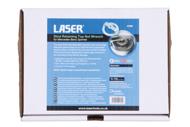 Laser Tools 9169 Strut Retaining Top Nut Wrench - for Mercedes-Benz Sprinter Laser Tools
