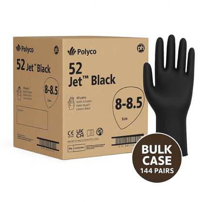 Polyco Jet Black Heavy Duty Rubber Gloves – Case of 48 Pairs Polyco Healthline