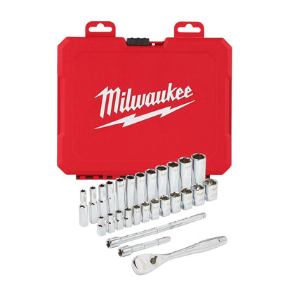 Milwaukee 4932464943 1/4" Drive Socket Set 28 Piece Metric Milwaukee