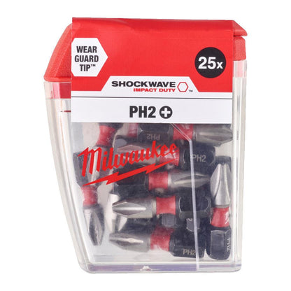 Milwaukee 10 Piece ShockWave Impact Duty PH2 x 50mm Screwdriving Bit Set Milwaukee